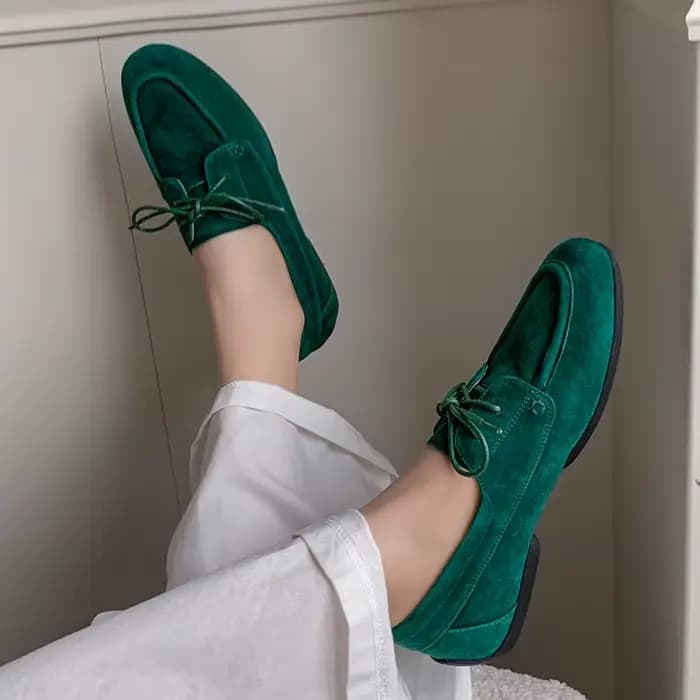 MORAZORA Ins nouveau cuir suédé de vache femmes mocassins à lacets printemps été chaussures plates p