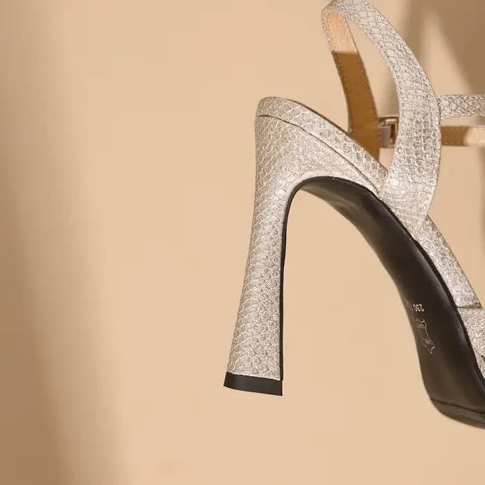 【JOCHEBED HU】Chaussures à talons pour femmes, sandales en tissu spécial, chaussures d'été à talon ti
