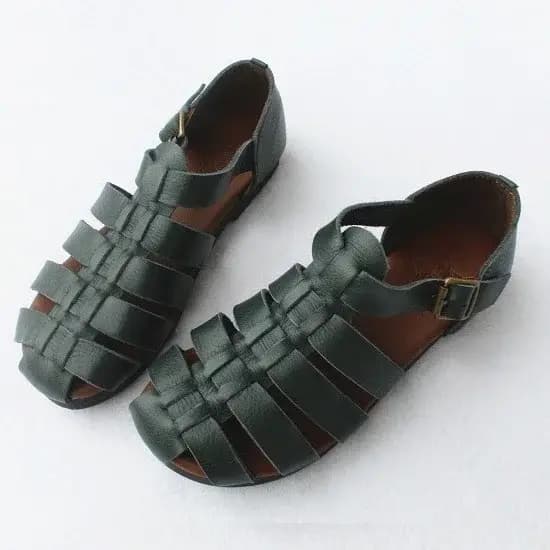 Careaymade-Sandales d'été en cuir de cirhide première couche