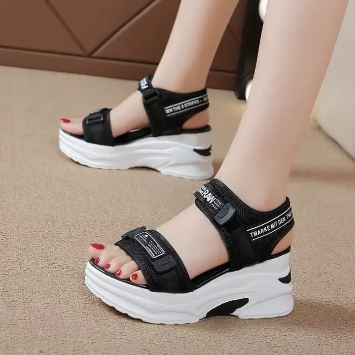 Femmes Sport sandale été nouvelle mode pente talon plate-forme surélevée chaussures filles loisirs de plein air à talons hauts bouche de poisson sandales