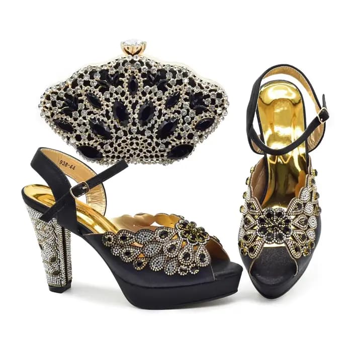 Peep-Parker-Escarpins de Luxe pour Femme, Sac et Chaussures de Mariage, Ensemble Assressenti, Nouvel