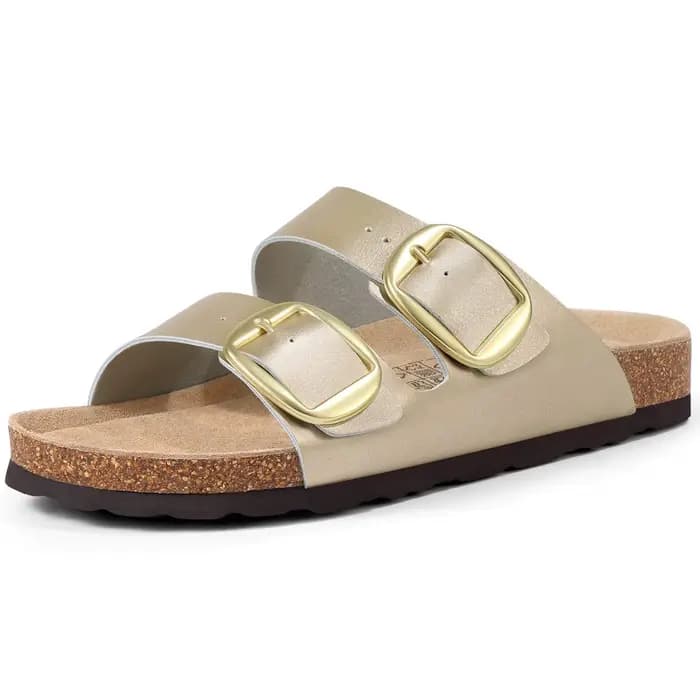 Sandales en liège tendance pour femmes Litfun, confortables avec soutien de la voûte plantaire, pantoufles en cuir, tongs d'été pour la plage avec boucle réglable