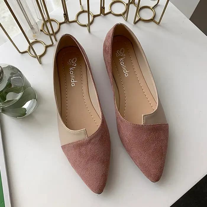 Femmes chaussures mode épissure Mule appartements bout pointu ballerine Ballet chaussure plate Zapatos décontracté sans