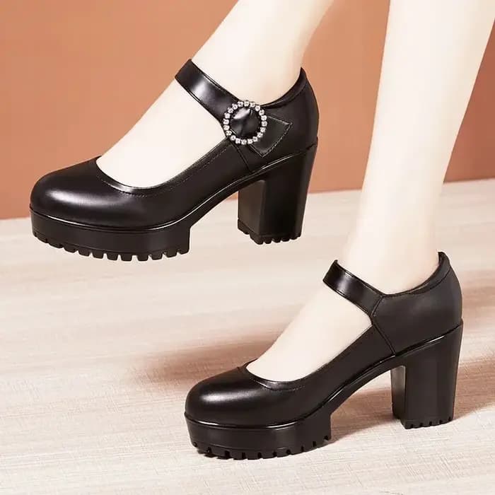 Chaussures à talons carrés confortables pour femmes