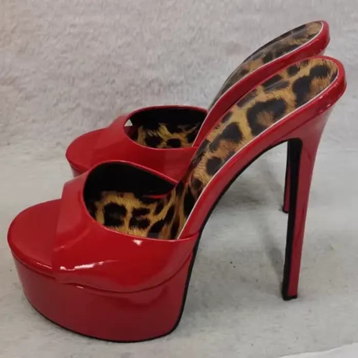 Sandales mules à plateforme pour femmes, mules décontractées à talons hauts à enfiler pour les soiré