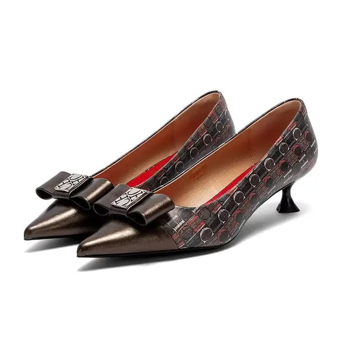 Chaussures à Talons Hauts et Pointus pour Femme, Élégantes, à la Mode, Style Britannique, Patchwork