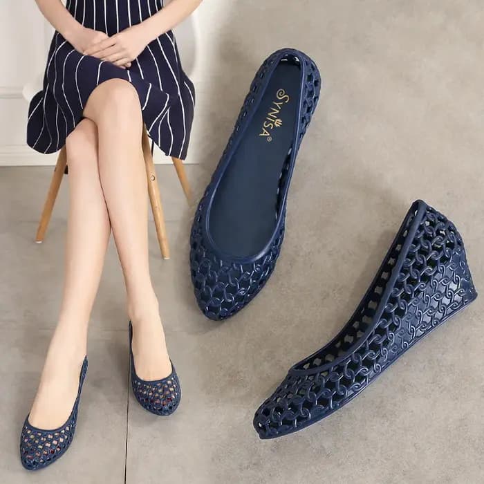 Sandales d'Été à Talon Creux en Plastique pour Femme