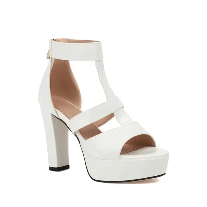 Sandales à talons bloc femmes Denim jean bleu t-strap Sexy Stripper Club chaussures d'été Rose bout ouvert plate-forme sandales 337-11