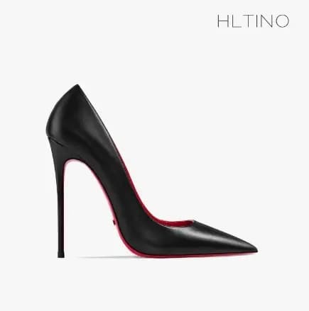 HLTINO Sexy chaussures à fond rouge 12 cm femmes escarpins à talons hauts avec finition mate printemps été automne