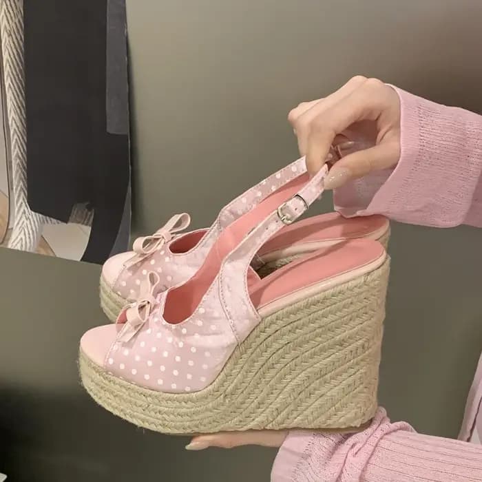 Sandales compensées d'été pour femme, style décontracté français, à bout ouvert, chaussures de créateur tendance, Sandalias Mujer