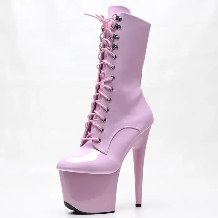 Bottines à plateforme à lacets et talons aiguilles de 7 pouces pour femmes adultes