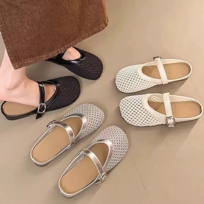 Mules Mary Jane en maille respirante pour femmes