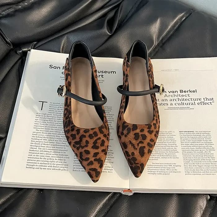 Chaussures léopard Style de rue pour femmes, escarpins concis à bout pointu, chaussures de transport pour femmes, nouvelle collection printemps automne 2026