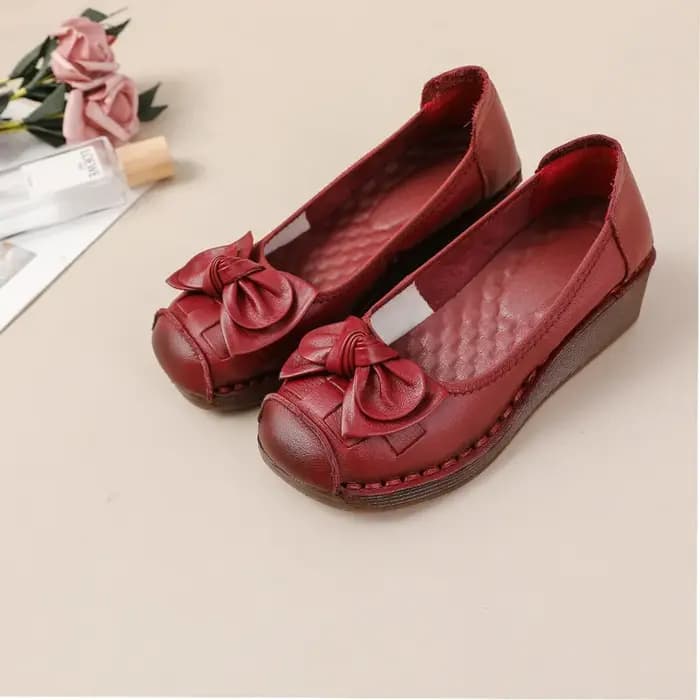 Mocassins rouges rétro pour femmes