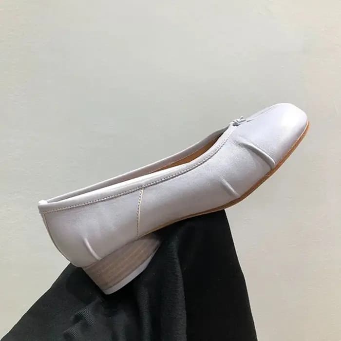 Talons hauts plissés en peau de mouton de 3cm