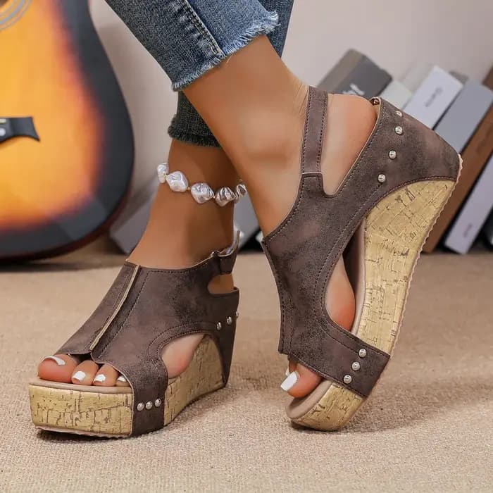 Sandales d'été à l'offre elles compensées pour femmes
