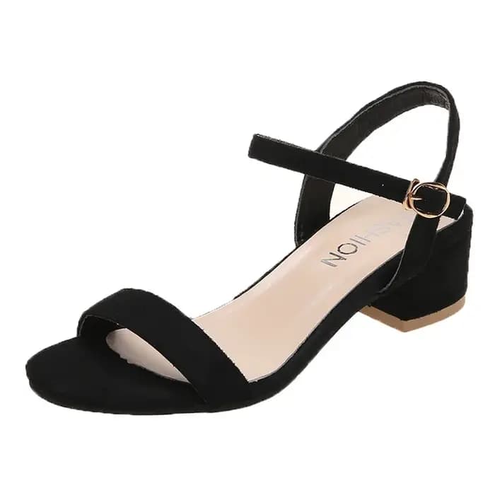 Sandales en Faux Daim à Talons Carrés pour Femme, Chaussures d'Été à la Mode, 34, 36, 38, 39, 2021
