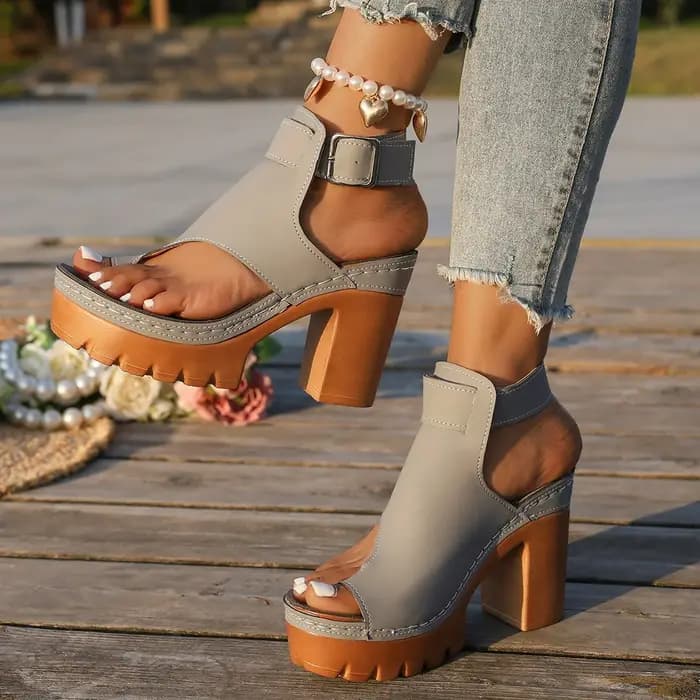 Sandales compensées à plateforme pour femmes, chaussures d'été à talons hauts, confortables, à semelle épaisse, tendance pour le quotidien et les soirées 2026