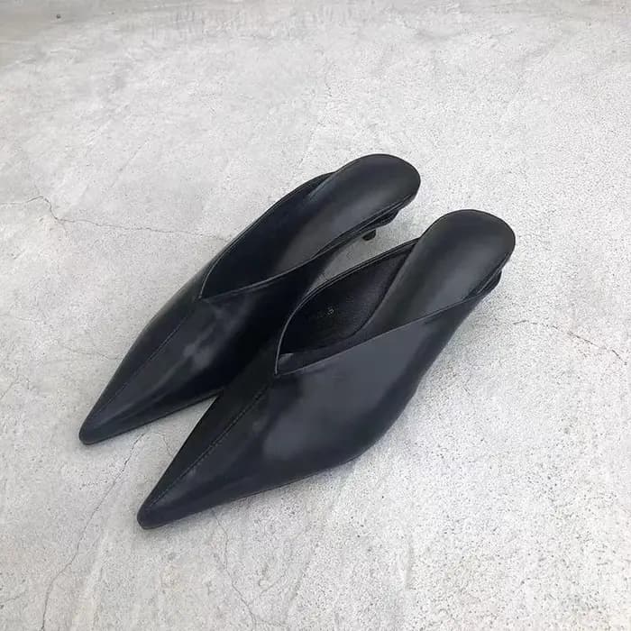 Pantoufles à talons élégantes pour femmes, Mules à bout pointu, chaussures à la mode, sandales d'été, tongs de styliste, nouvelle collection 2025