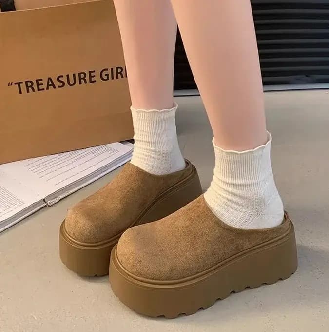 Nouvelles chaussures mule à plateforme à semelles épaisses pour femmes