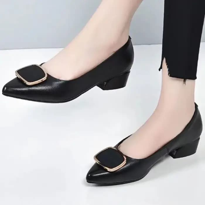 Chaussures à talons carrés et bout pointu pour femmes, escarpins décontractés à enfiler, de haute qualité, confortables, pour fête de mariage, été, 2024
