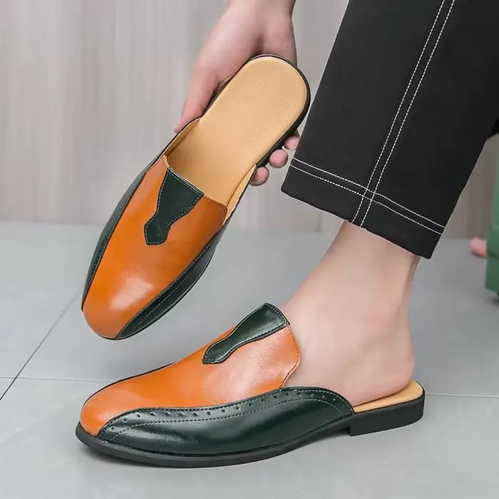 Mules de marque de luxe sandales d'été italiennes mocassins demi-chaussures mocassins en cuir chaussures pour hommes concepteur mâle diapositives pantoufles pour hommes