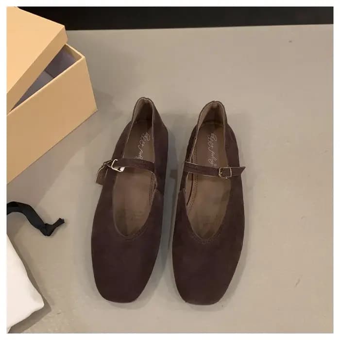 Chaussures de Ballet plates en cuir pour femmes
