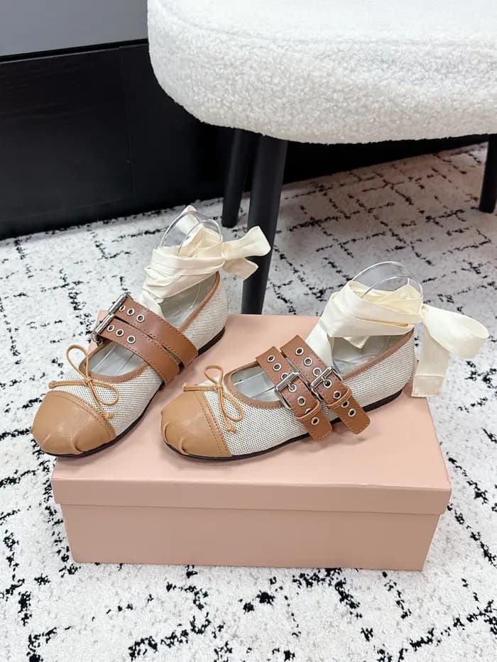 Ballerines de créateur pour femmes en cuir d'agneau, bout rond, style Mary Jane, meilleure qualité,