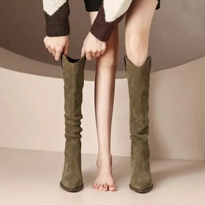 Chaussures à Talons Mi-Hauts pour Femme, Bottes artificiel astiques, sulf, Noires, Pointues, Chics et Élégantes, Gothiques, Hiver