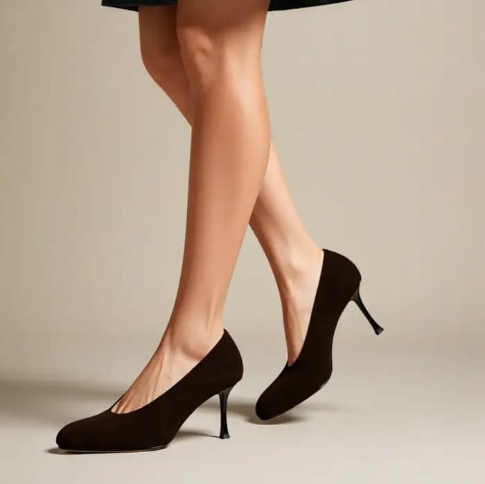 QUTAA – escarpins en cuir véritable pour femmes, chaussures à talons hauts, sexy, à enfiler, pour le