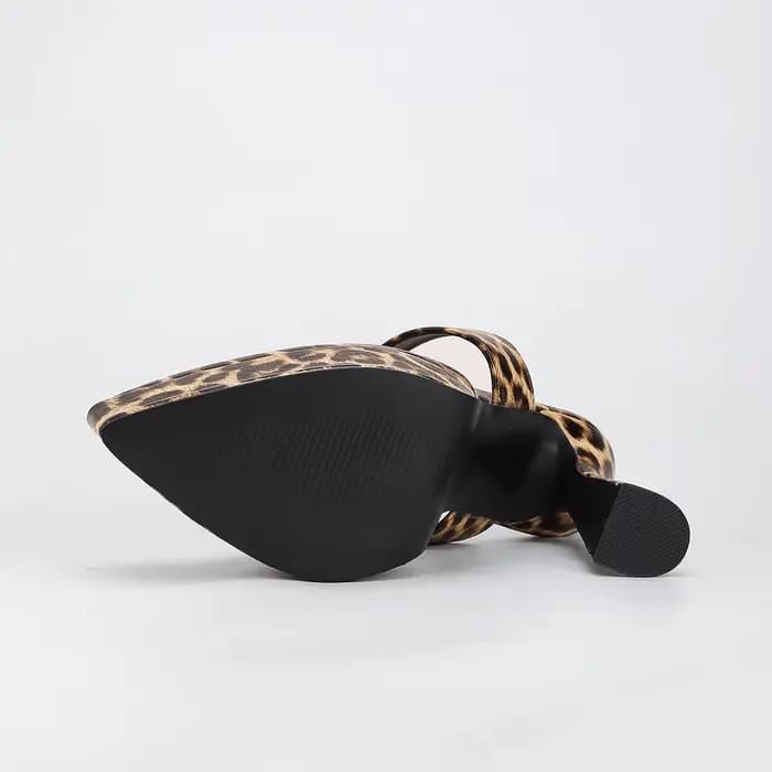 Mules à plateforme pour femme, talons hauts 13 cm, bout fermé, motif léopard, chaussures de soirée été 2026