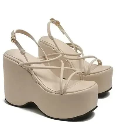 Sandales sexy pour femme, design de marque, style punk, à talons compensés et hauts, confortables pour les loisirs, Sandalias de créateur 2024