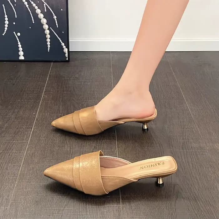 Mules à talons hauts et bout pointu pour femme, sandales d'été, chaussures de luxe 2026, chaussures