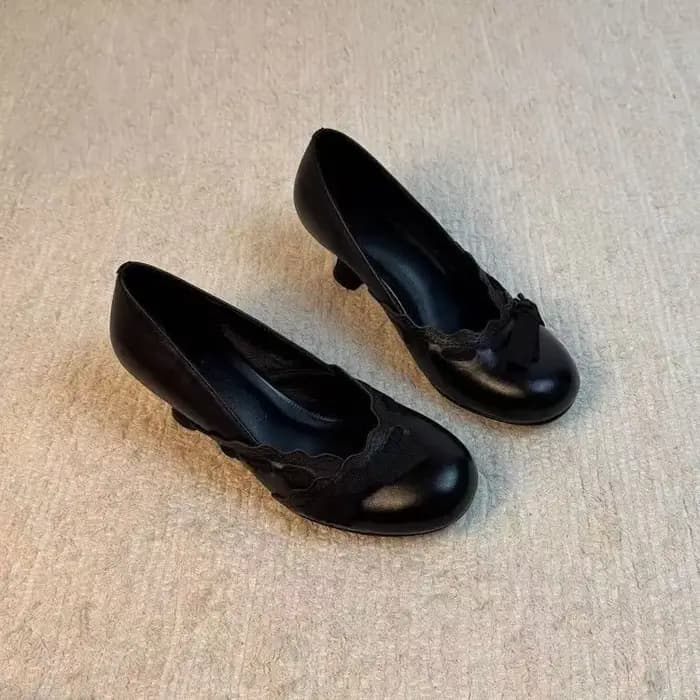 Chaussures à talons hauts rétro marron pour femme, bout rond, à enfiler, confortables, mi-hautes, style printemps-été, nouvelle collection, tendance
