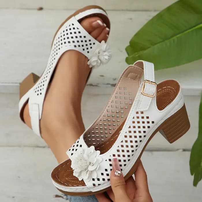 Sandales d'été classiques rétro à enfiler pour femmes, confortables, talons hauts, respirantes, antidérapantes, légères, nouvelle collection 2026