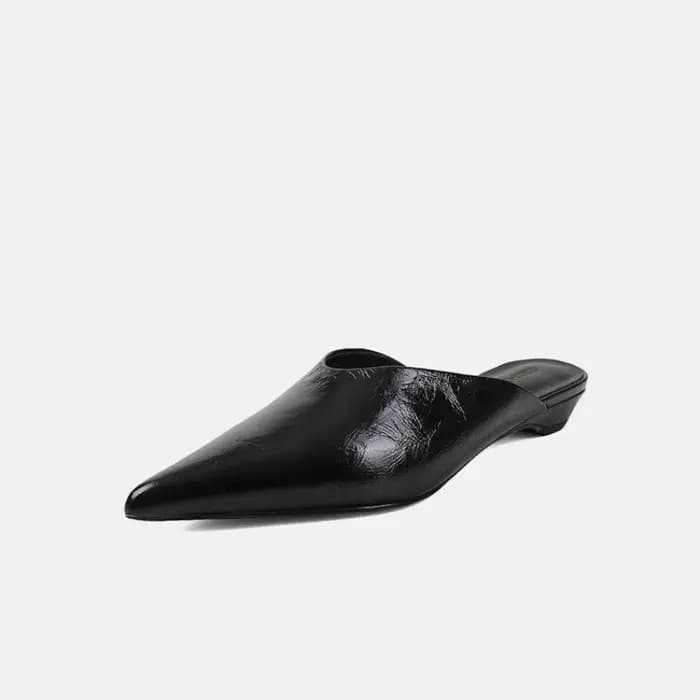 Mules pointues haut de gamme pour femmes, vêtements d'été, demi-pantoufles paresseuses à la mode avec talons moyens et épais, chaussures