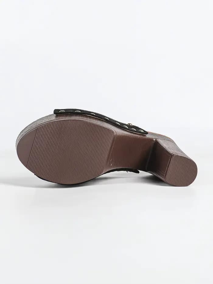 Sandales à talon carré pour femmes, à enfiler, à bout ouvert, avec rivets, plateforme, chaussures d'été à talon haut, sandales à semelle épaisse pour femmes