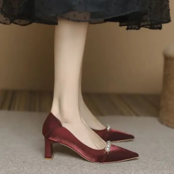 Chaussures pour femmes 2025 rouge talons hauts dames
