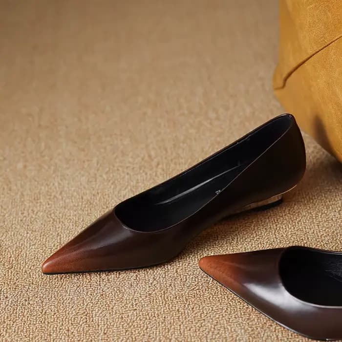 QUTAA News – escarpins en cuir véritable pour femmes, chaussures à talons hauts, bout pointu, Sexy,