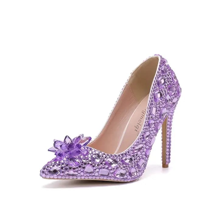 Talons hauts mariage femmes chaussures diamant pompes cendrillon cristal