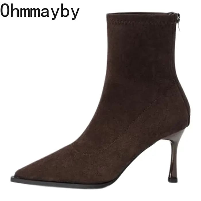 Bottines à talons hauts et bout pointu pour femme