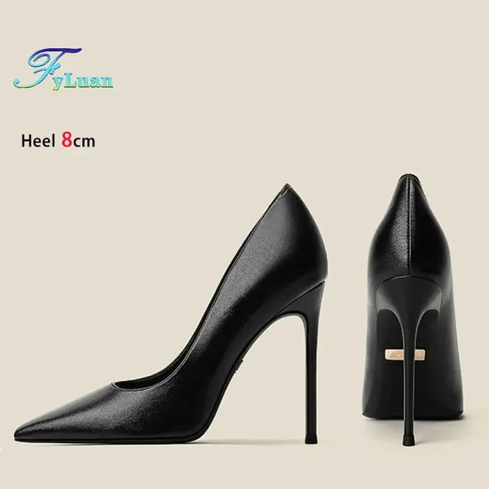 Haute qualité en peau de mouton talons hauts fête bureau mode pointu peu profond femmes chaussures 6 8 10CM Stiletto couleur nue femme pompes