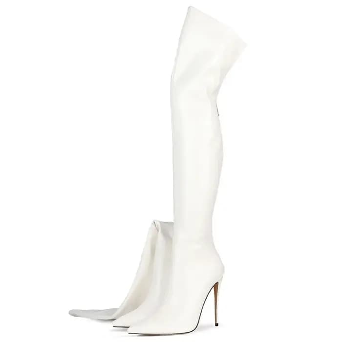 Bottes longues à talons hauts sexy à bout pointu pour femmes