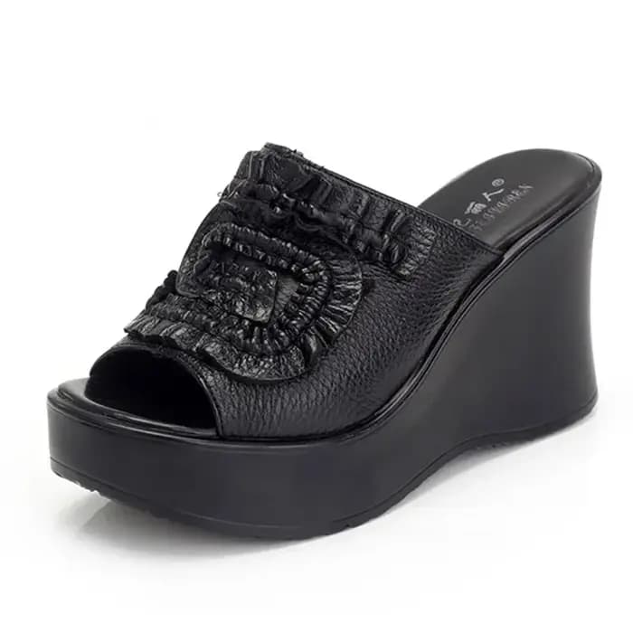 CEYANEAO – sandales en cuir véritable pour femmes