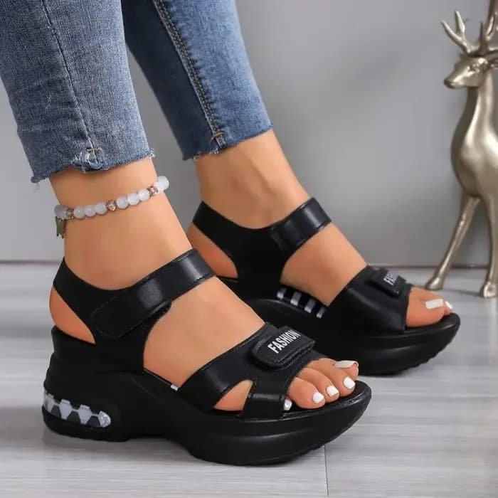 Sandales compensées à plateforme à bout ouvert pour femmes