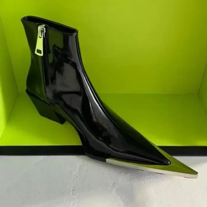 Bottines Chelsea en cuir verni de haute qualité pour femmes