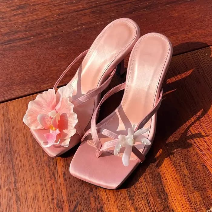 Mules de luxe en forme de papillon et d'orchidée pour femme