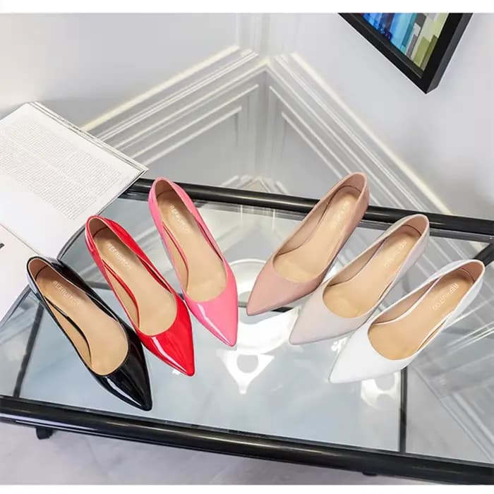 Femme talons bas chaussures élégantes escarpins nulocs 3 cm confortables sans lacet pastèque rouge gris concepteur grande taille Zapatos cuir brillant