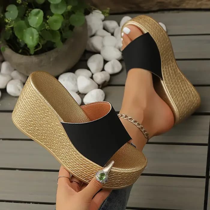 Femmes sandales à talons hauts plate-forme diapositives