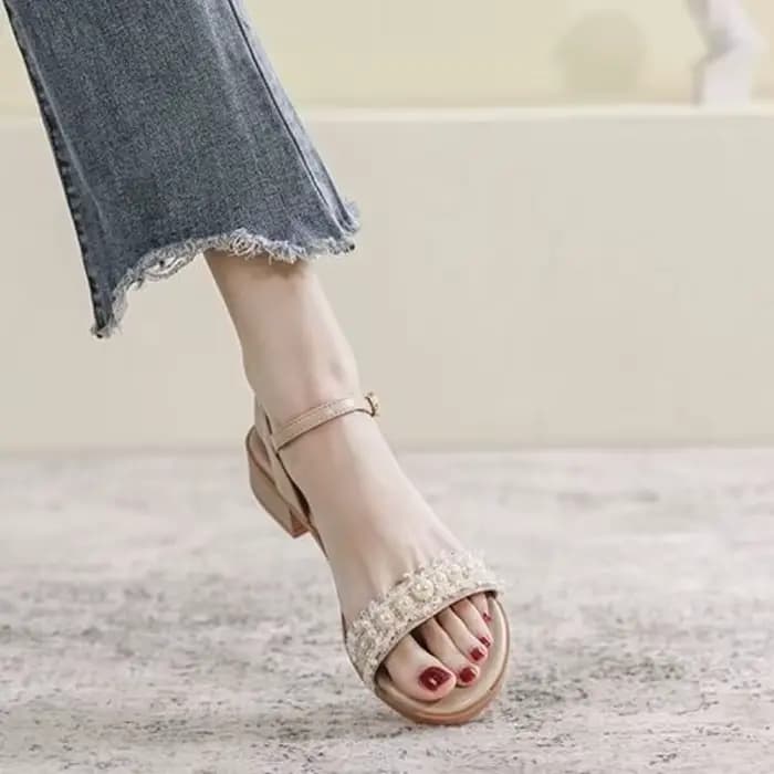 Sandales pour femmes été 2025 dames chaussures perle chaussures sandale H en offre Original chaussures décontractées luxe concepteur corée le meilleur
